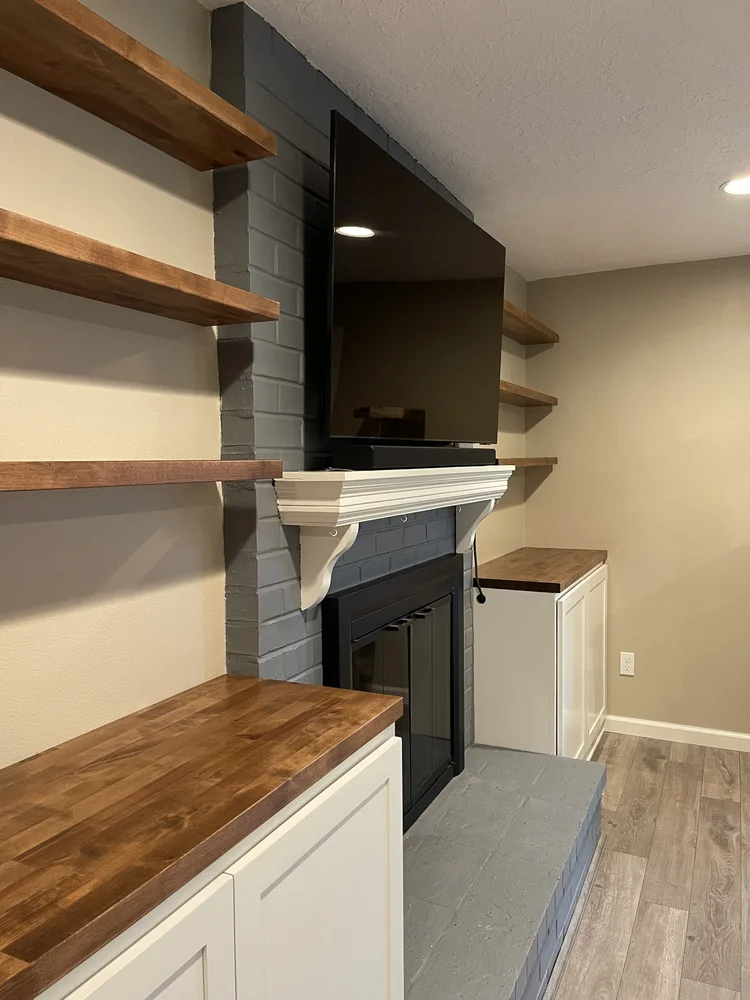 Custom shelving and countertops