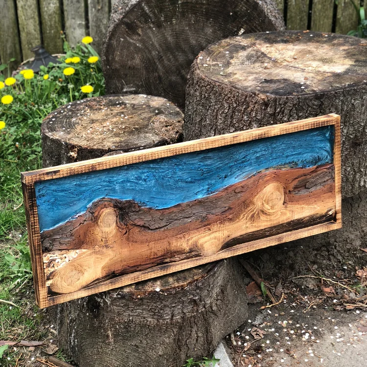 Resin river art piece